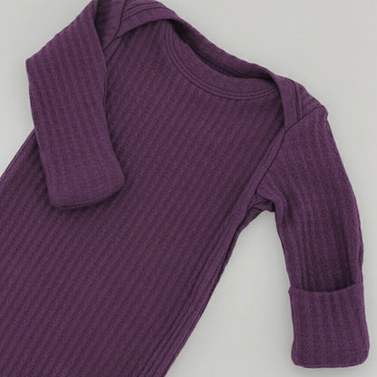 purple infant gown with no scratch mitts