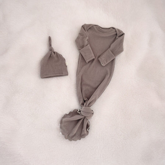 earthy tone baby knot gowns
