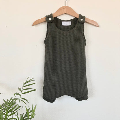 handmade boy waffle knit rompers