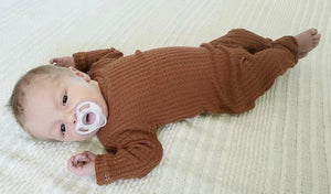 copper waffle knit baby clothes