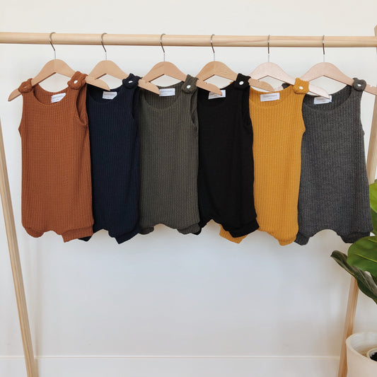 gender neutral baby tank rompers