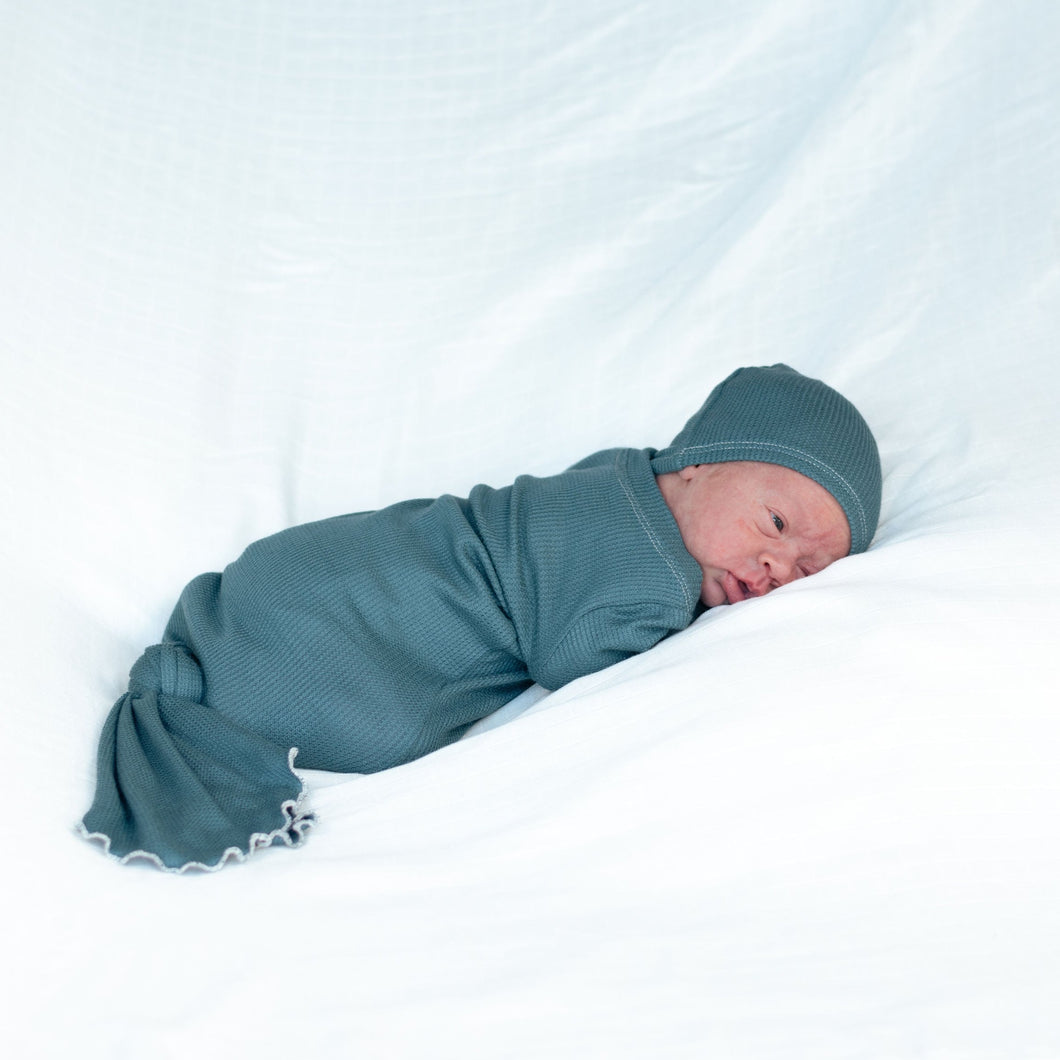 teal newborn baby gown