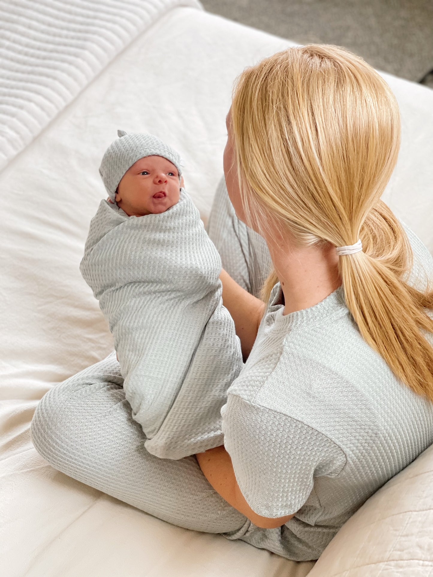 hospital matching outfit mom and baby