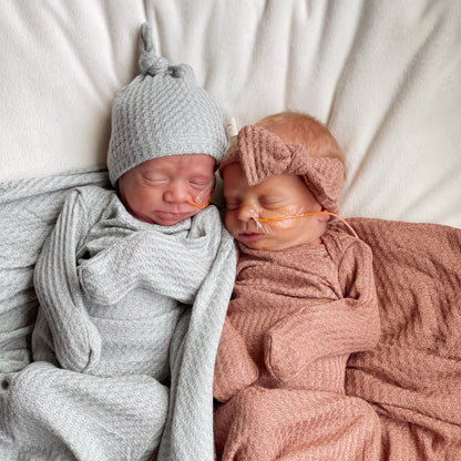 boy girl twin matching newborn gowns for hospital