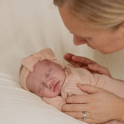 soft newborn girl coming home outfit pink