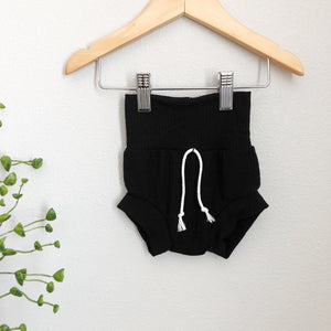 solid black rib knit bloomers