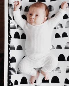 0-3 month white waffle outfit