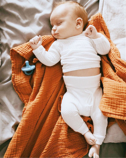 two piece white waffle unisex baby clothes