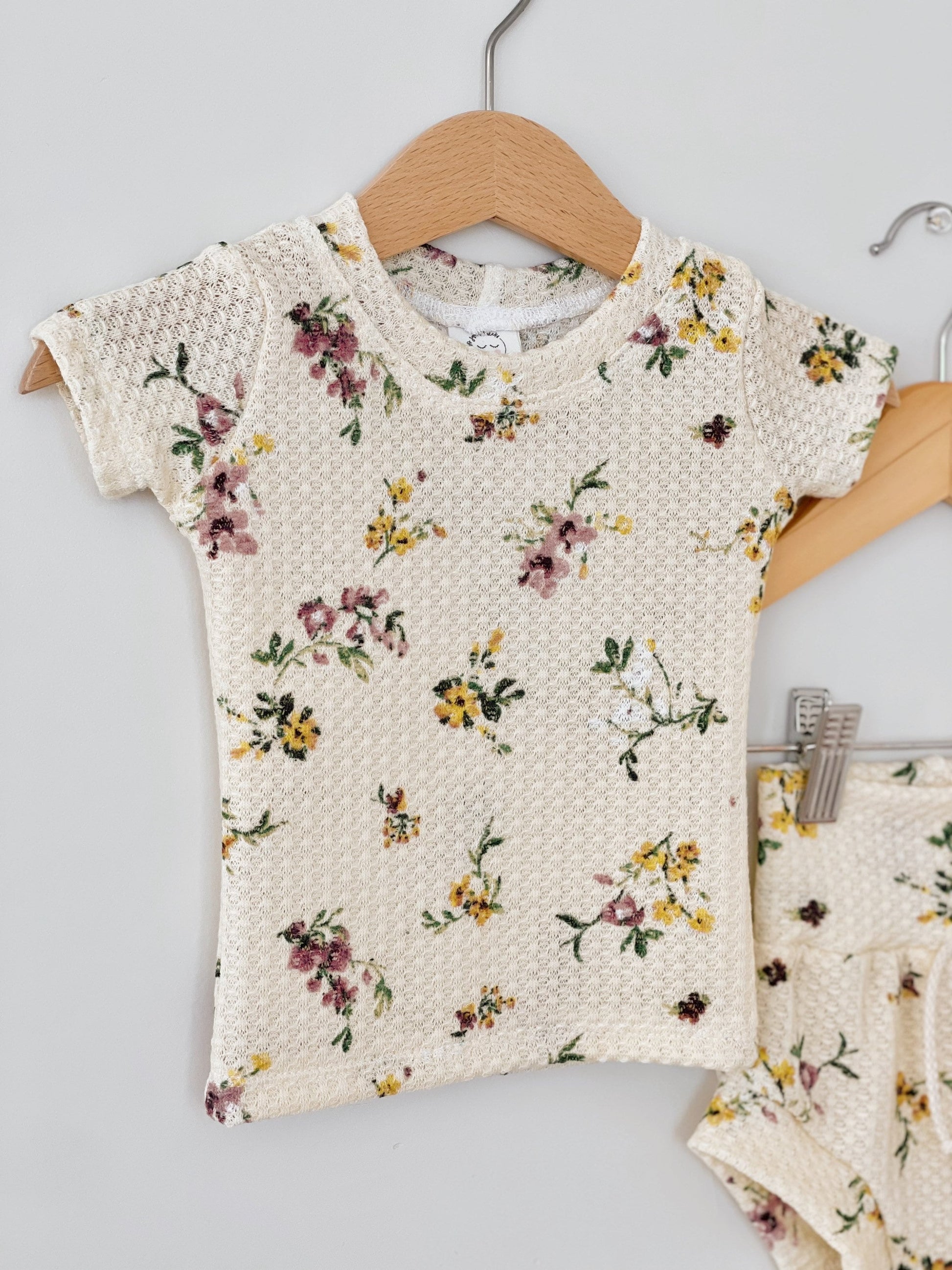 Summer baby girl clothes, floral girl clothes, bummies outfit, two-piece, toddler girl outfit, short sleeve, vintage summer outfit - Laylie