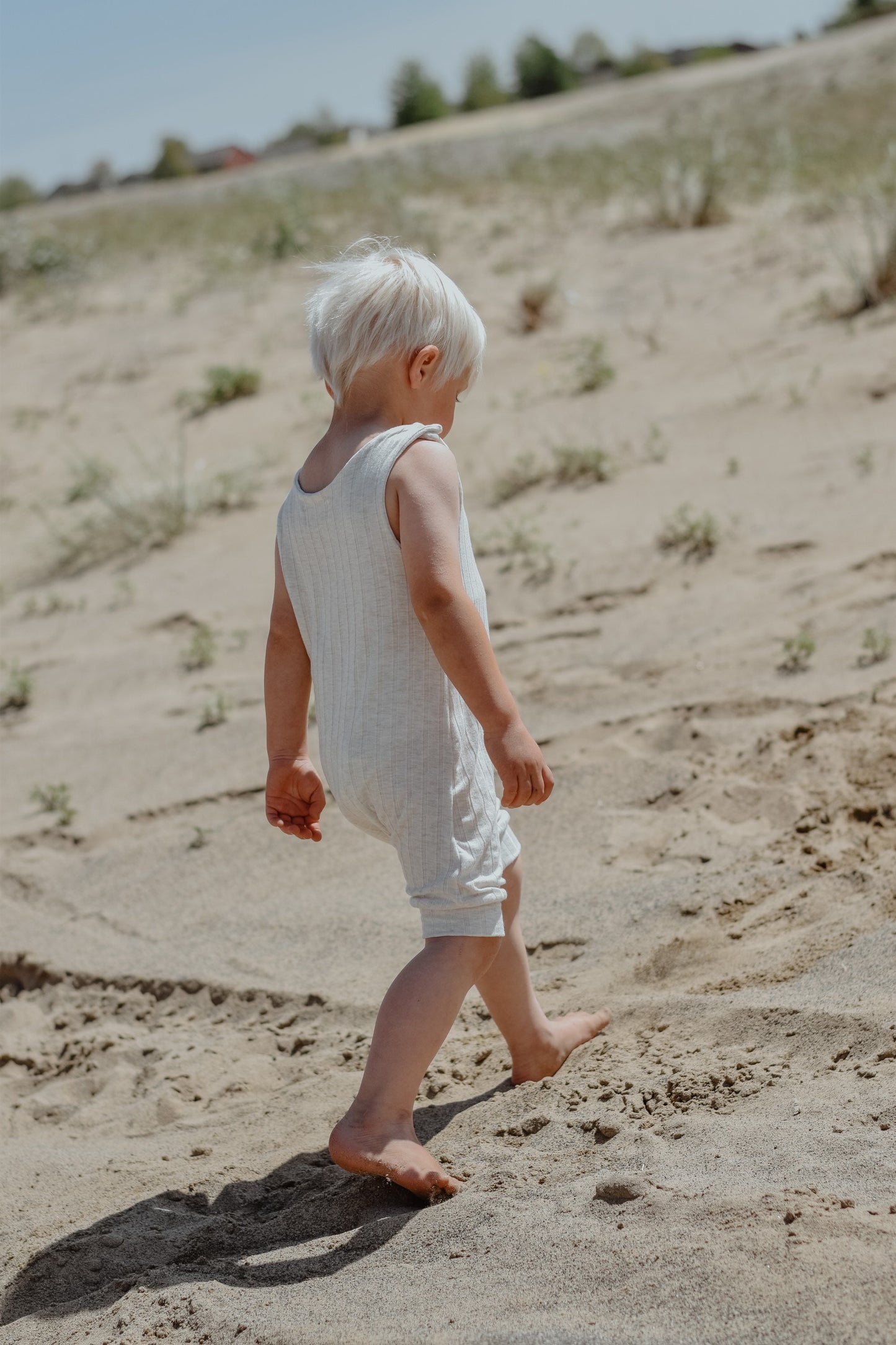 Oatmeal rib summer tank romper, gender neutral, overalls, sleeveless romper, baby boy clothes, baby girl clothes, beach outfit, boho.