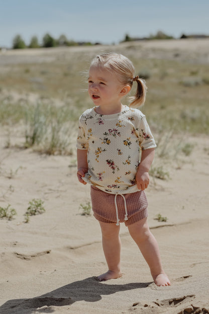 Summer baby girl clothes, floral girl clothes, bummies outfit, two-piece, toddler girl outfit, short sleeve, vintage summer outfit - Laylie