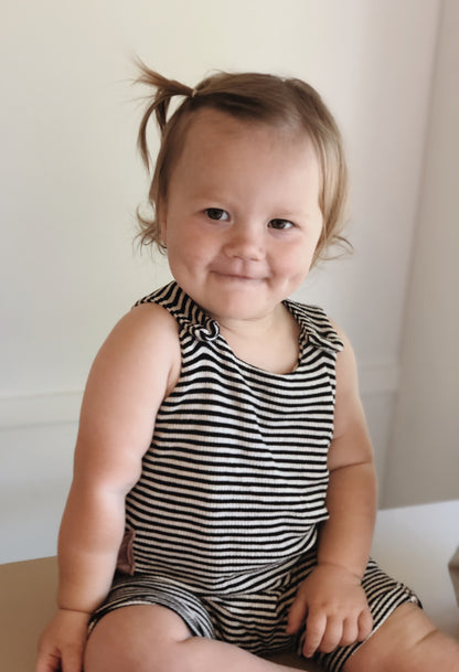 Black + White Romper
