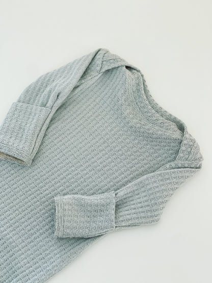 waffle knit knot baby gown