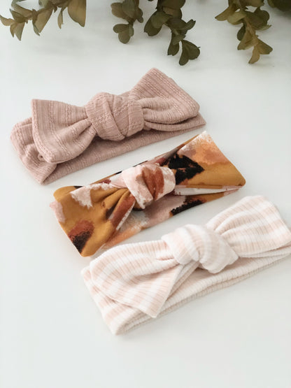 pink newborn bow headband
