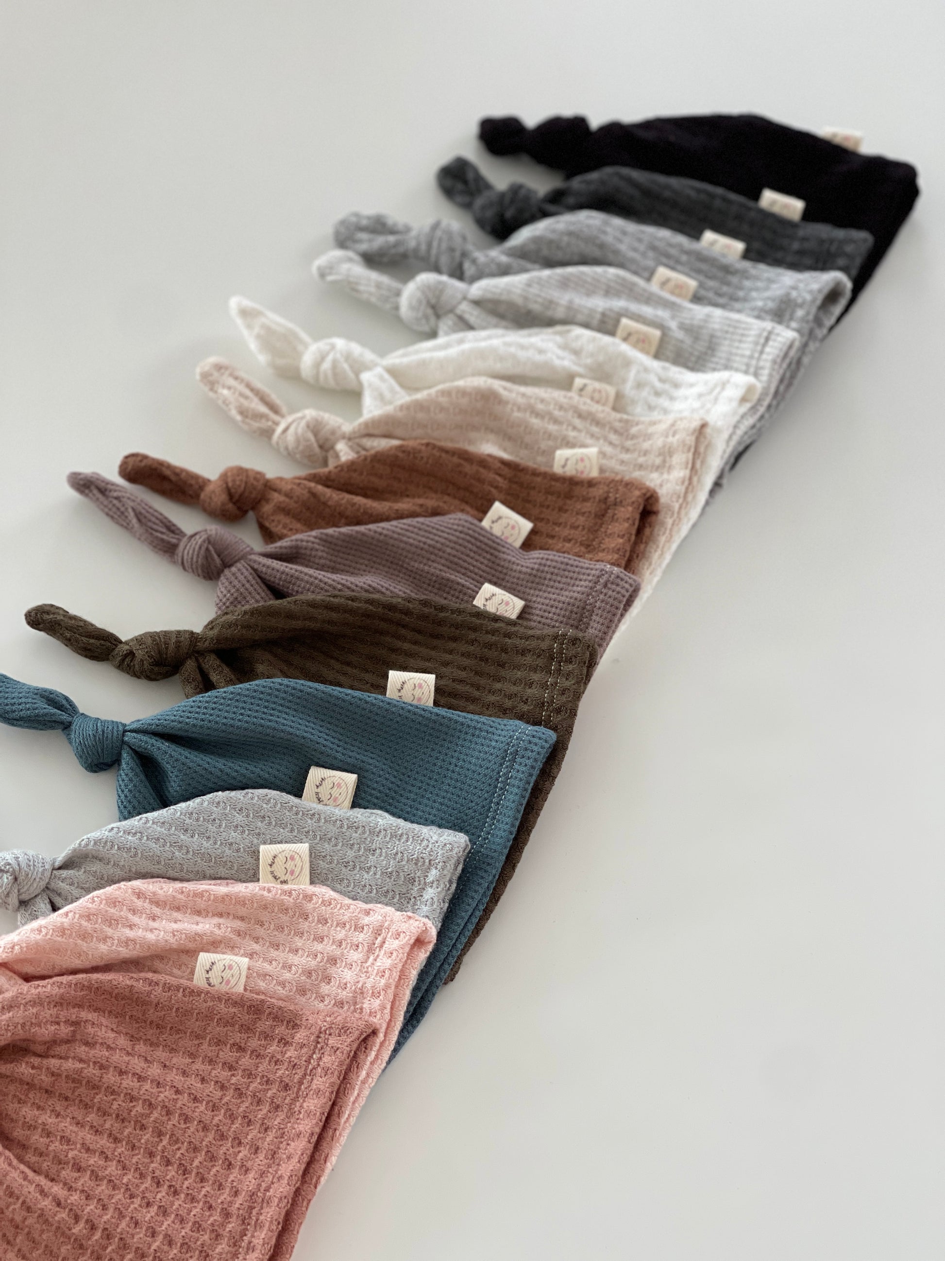 warm newborn waffle knit hats