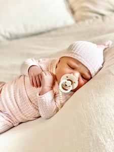 newborn girl pink knot hat