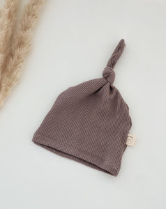 neutral warm baby knot hat