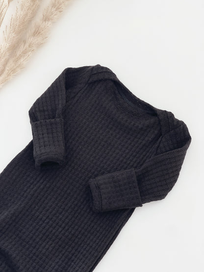 newborn boy black knot gown