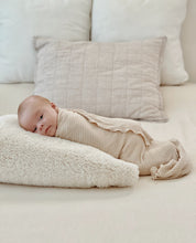 Load image into Gallery viewer, cream waffle newborn swaddle blanket
