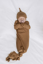 Load image into Gallery viewer, baby boy waffle knotted gown
