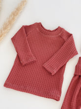 Load image into Gallery viewer, cute red waffle newborn outfit
