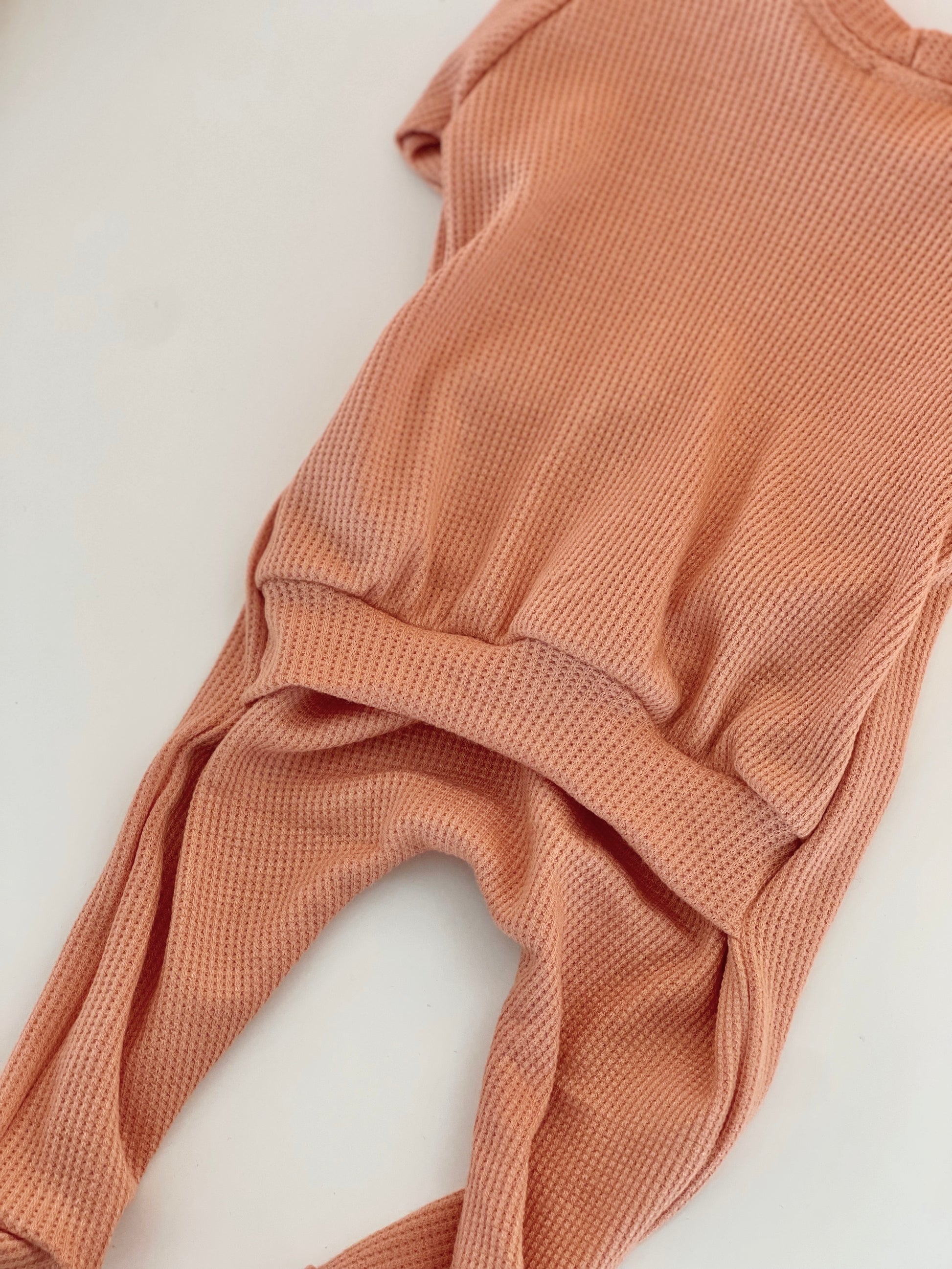 newborn back flap footie one-piece, soft waffle knit baby girl clothes, pajamas for easy diaper changing.