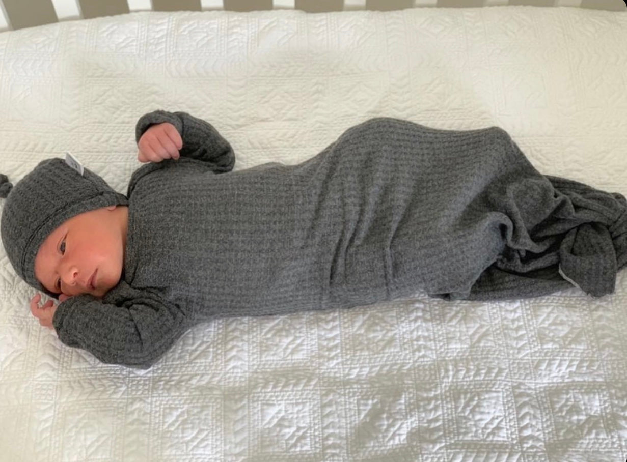 Gender neutral baby knot gown