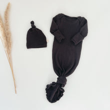 Load image into Gallery viewer, black newborn gown for babies
