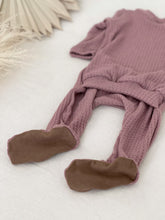 Load image into Gallery viewer, newborn girl sleepsuit with footies

