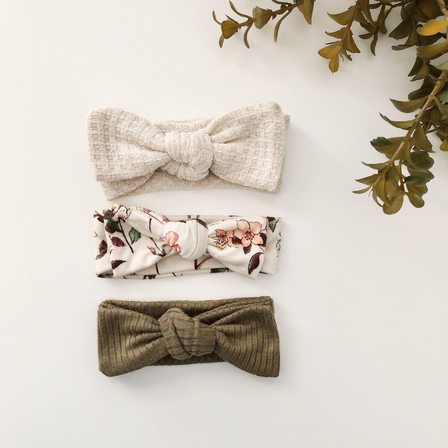 cream newborn headband