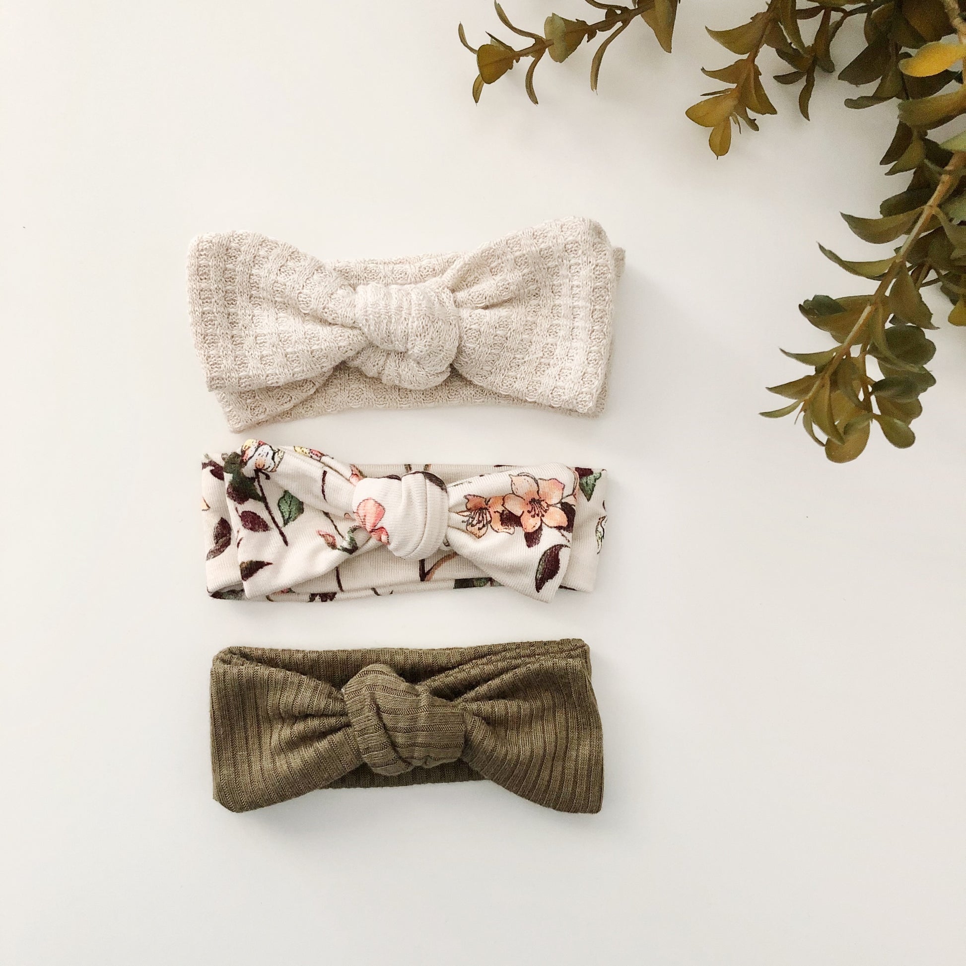 cream newborn headband