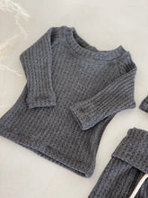 Load image into Gallery viewer, gray newborn boy waffle clothes
