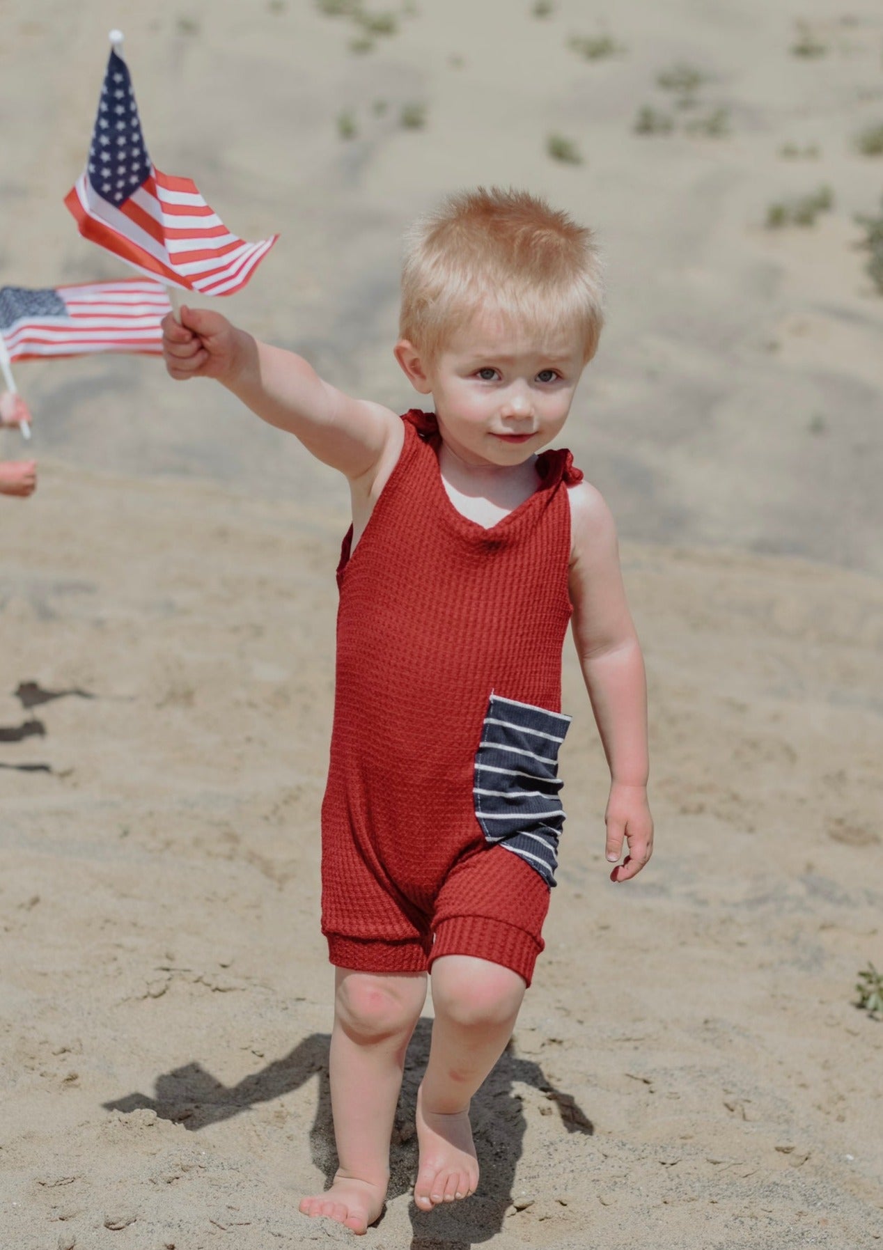 red white and blue romper