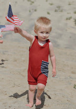 Load image into Gallery viewer, red white and blue romper
