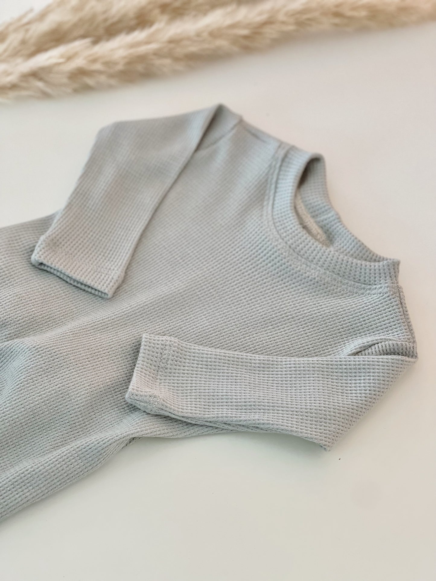 newborn boy waffle one piece footies