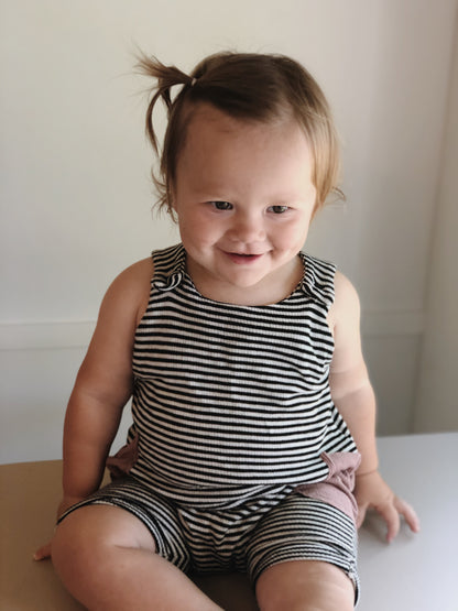 Black + White Romper