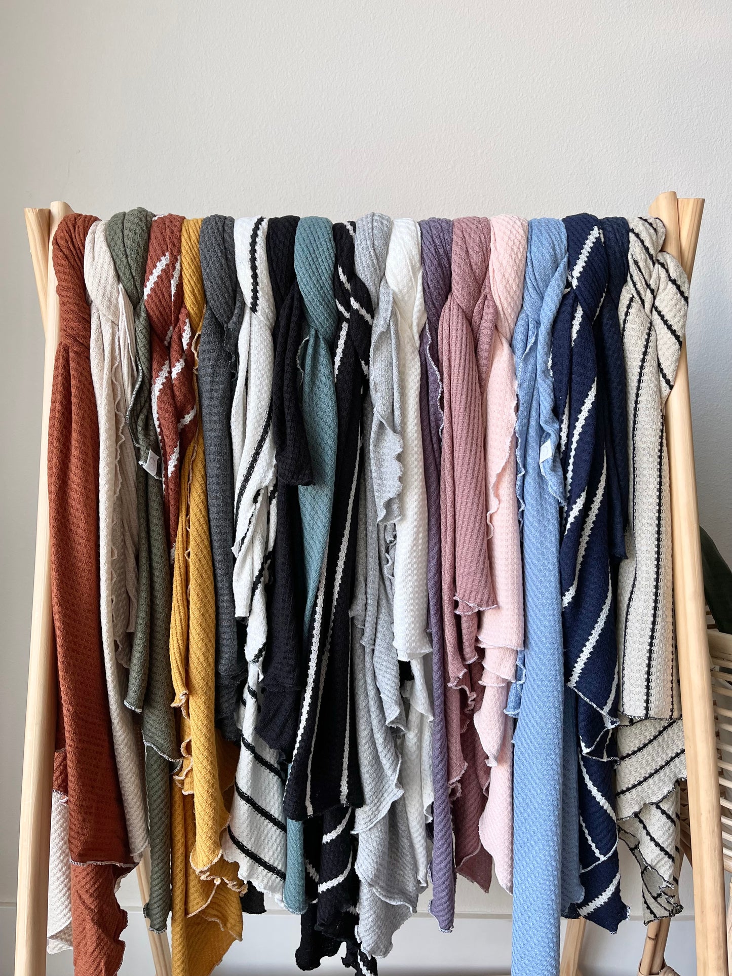 neutral waffle swaddle blankets