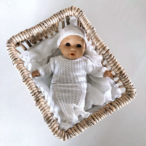 white stillborn baby gown