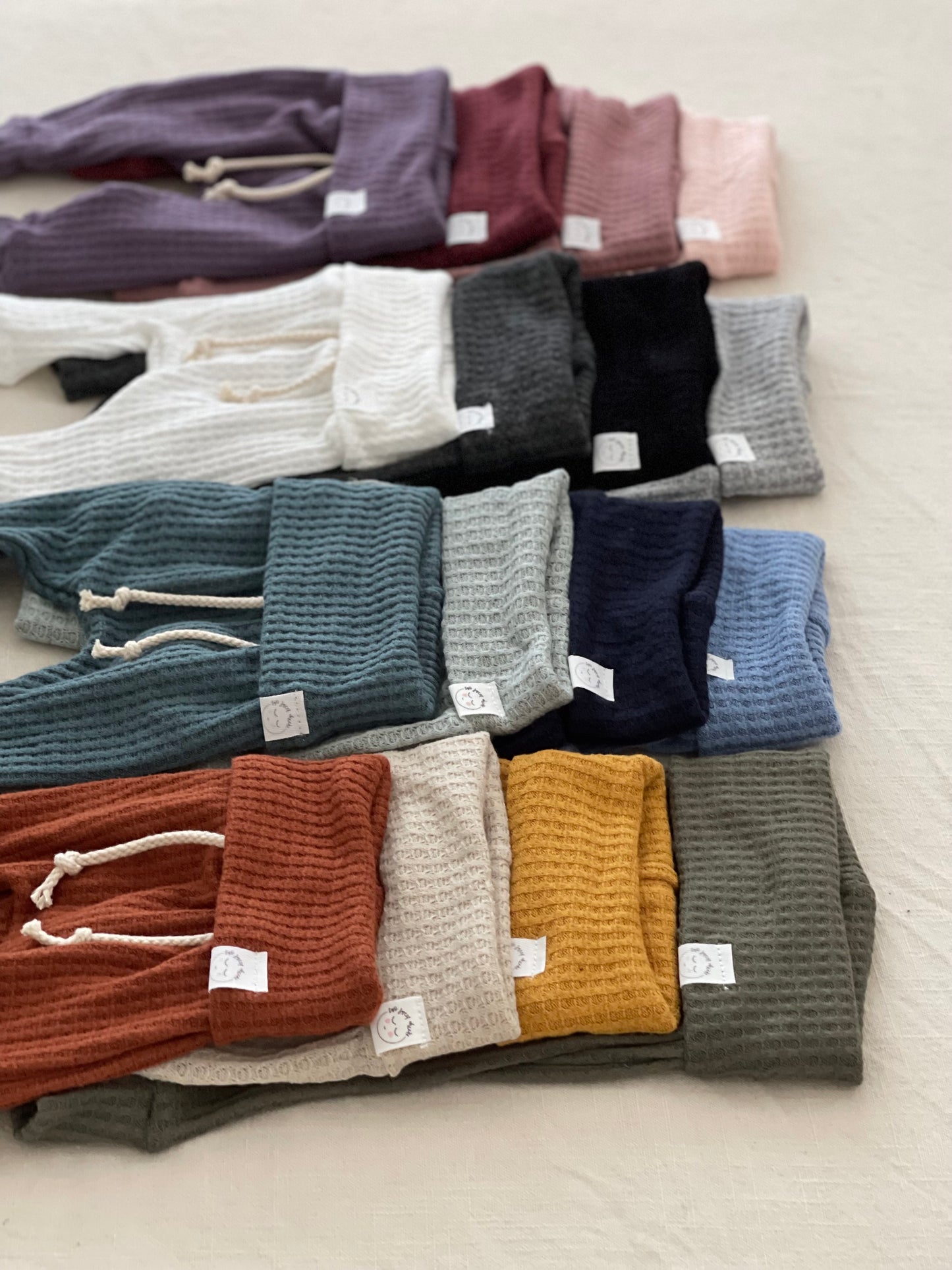 solid color waffle baby leggings