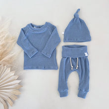 Load image into Gallery viewer, blue soft newborn boy coming home outfit

