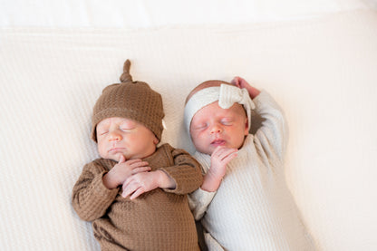 Oatmeal Back Flap Footie