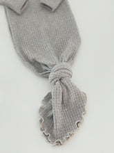 Load image into Gallery viewer, gray newborn knotted gown for babies
