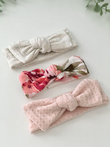 pink newborn bow headband