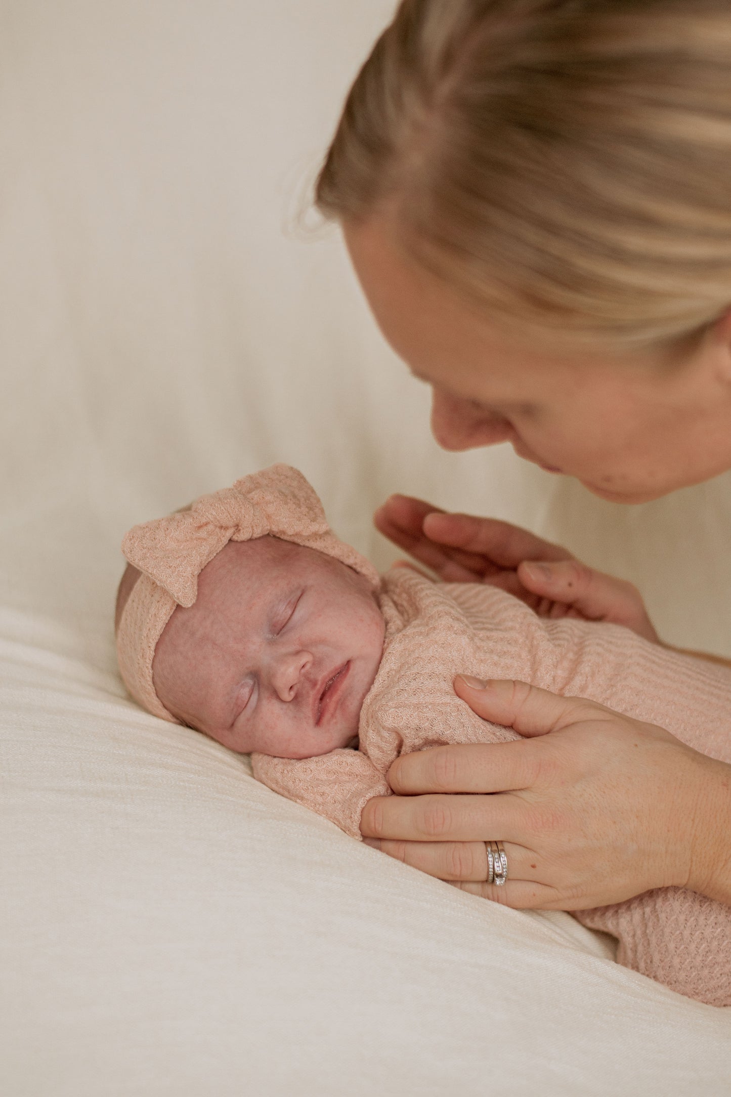 soft newborn girl coming home outfit pink