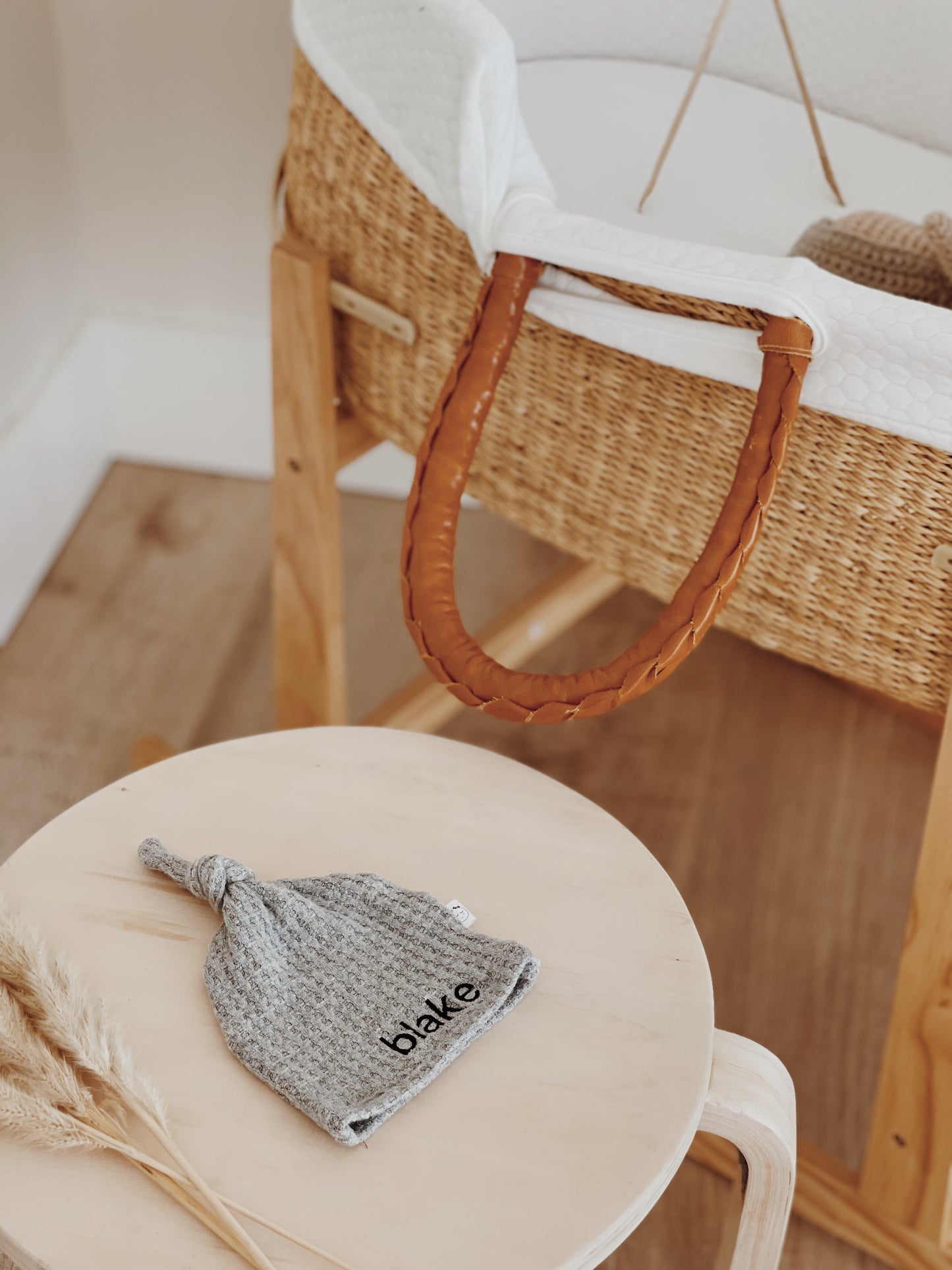 neutral personalized knot hat