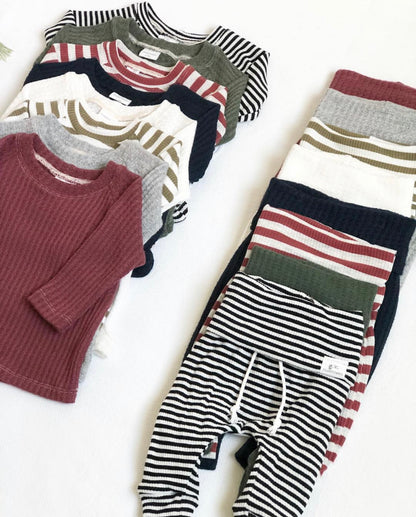 Olive + White Rib Set