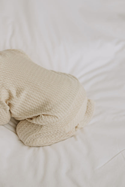 Oatmeal Back Flap Footie