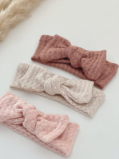 newborn waffle bow headbands