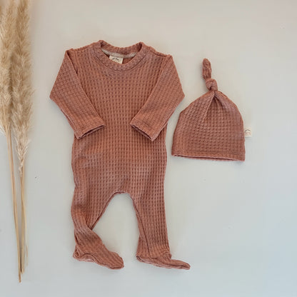 Soft pastel color baby girl footie sleeper